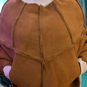 UGG Asymmetrical Tan Suede poncho